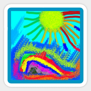 colorful  sun Sticker